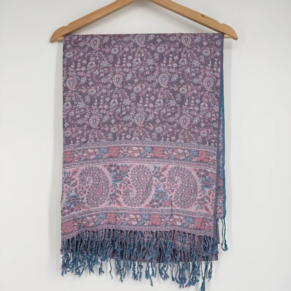 Kashmiri Shawl‎ Scarf 100% Pure Wool Floral 76